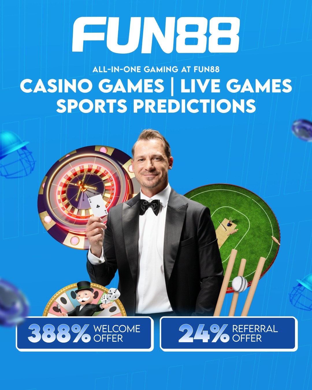 FUN88 India online casino and sports betting site logo.